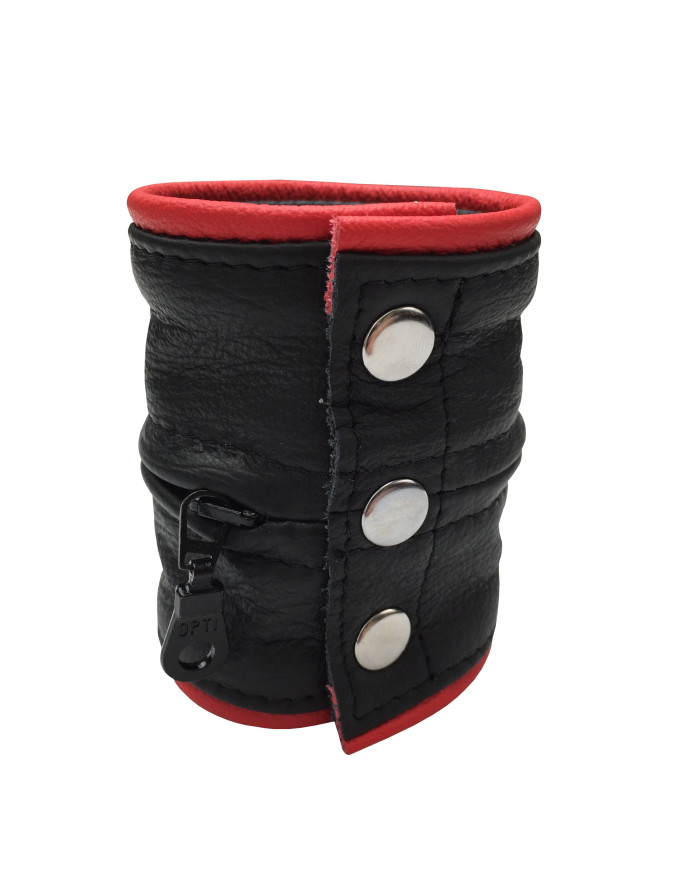 Leather bracelet wallet red