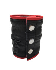 Leather bracelet wallet red