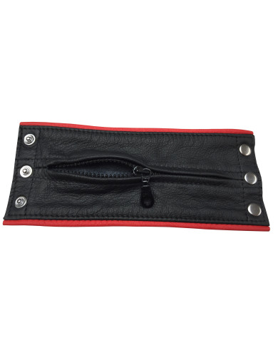 Leather bracelet wallet red Leather bracelet wallet red