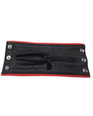 Leather bracelet wallet red