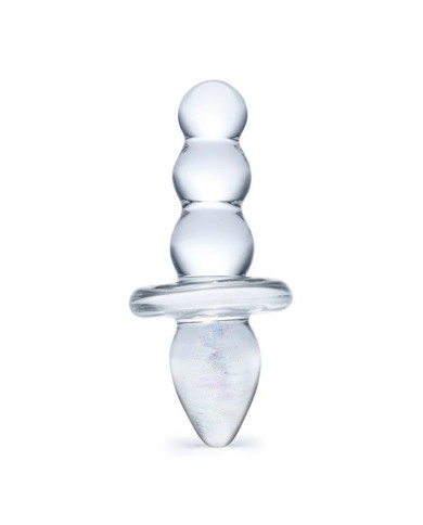 Glas 4.5inch Titus Beaded Dildo Clear Glas 4.5inch Titus Beaded Dildo Clear