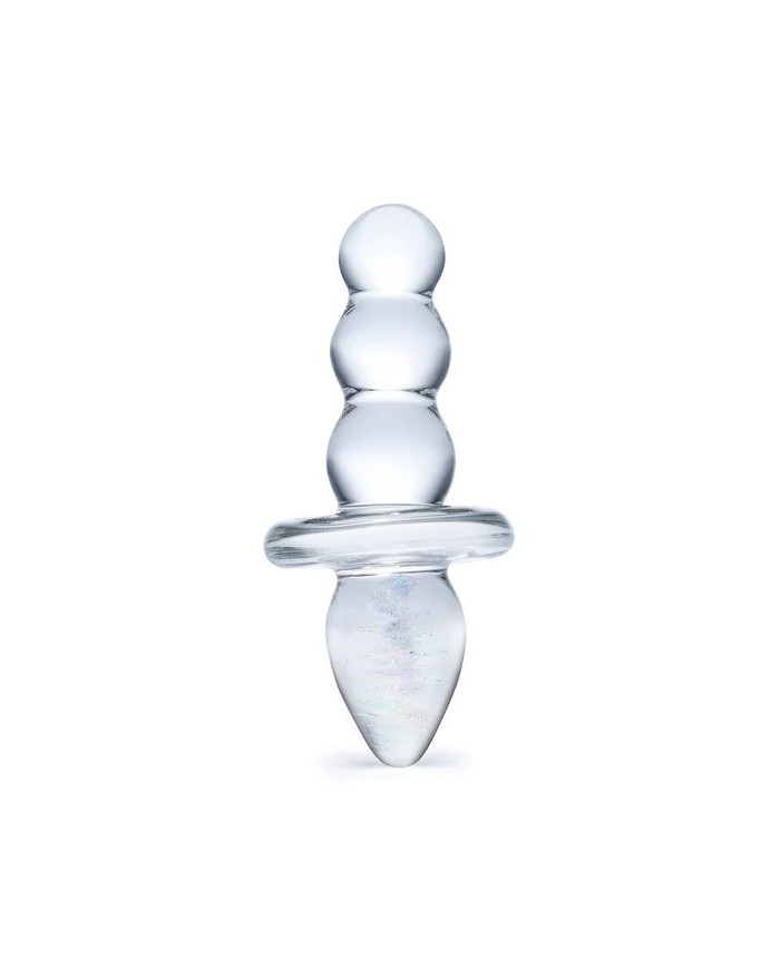 Glas 4.5inch Titus Beaded Dildo Clear Glas 4.5inch Titus Beaded Dildo Clear