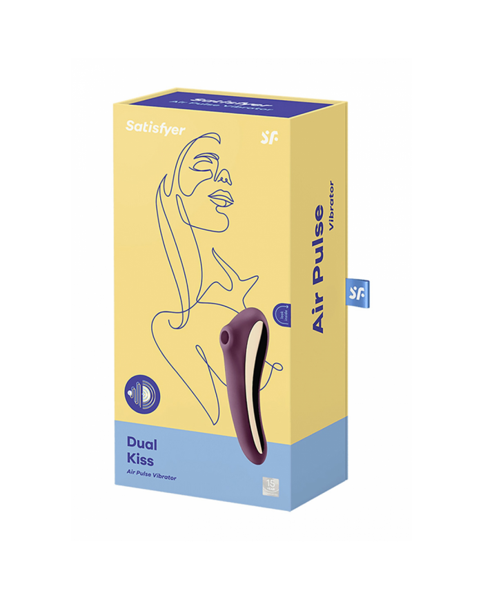 Dual Kiss - Air Pulse Vibrator - Wine Red Dual Kiss - Air Pulse Vibrator - Wine Red