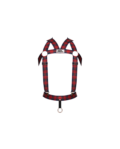 Elastic Harness with Studs - One Size - Red Elastic Harness with Studs - One Size - Red