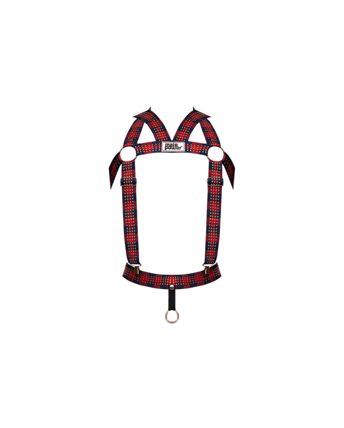 Elastic Harness with Studs - One Size - Red