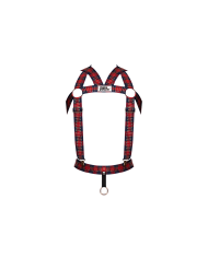Elastic Harness with Studs - One Size - Red