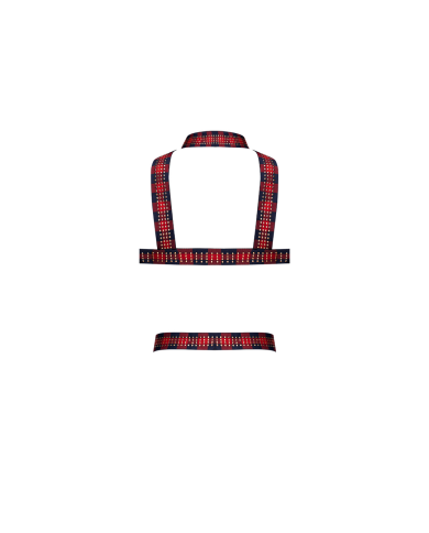 Elastic Harness with Studs - One Size - Red Elastic Harness with Studs - One Size - Red