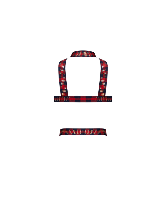 Elastic Harness with Studs - One Size - Red