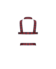 Elastic Harness with Studs - One Size - Red