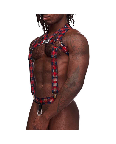 Elastic Harness with Studs - One Size - Red Elastic Harness with Studs - One Size - Red