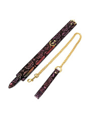 Collar Gold Pink Reptile with Leash