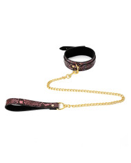 Collar Gold Pink Reptile with Leash