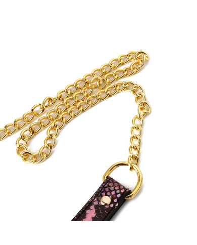 Collar Gold Pink Reptile with Leash