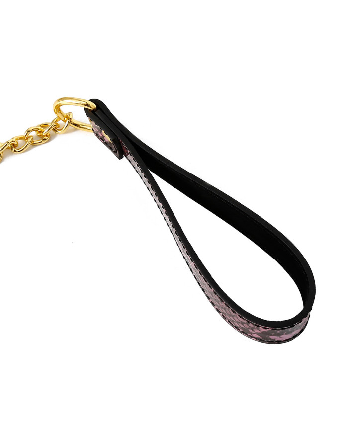 Collar Gold Pink Reptile with Leash