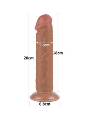 LoveToy - Sliding Skin Dildo 20 cm (  3.8 cm)  - Brown