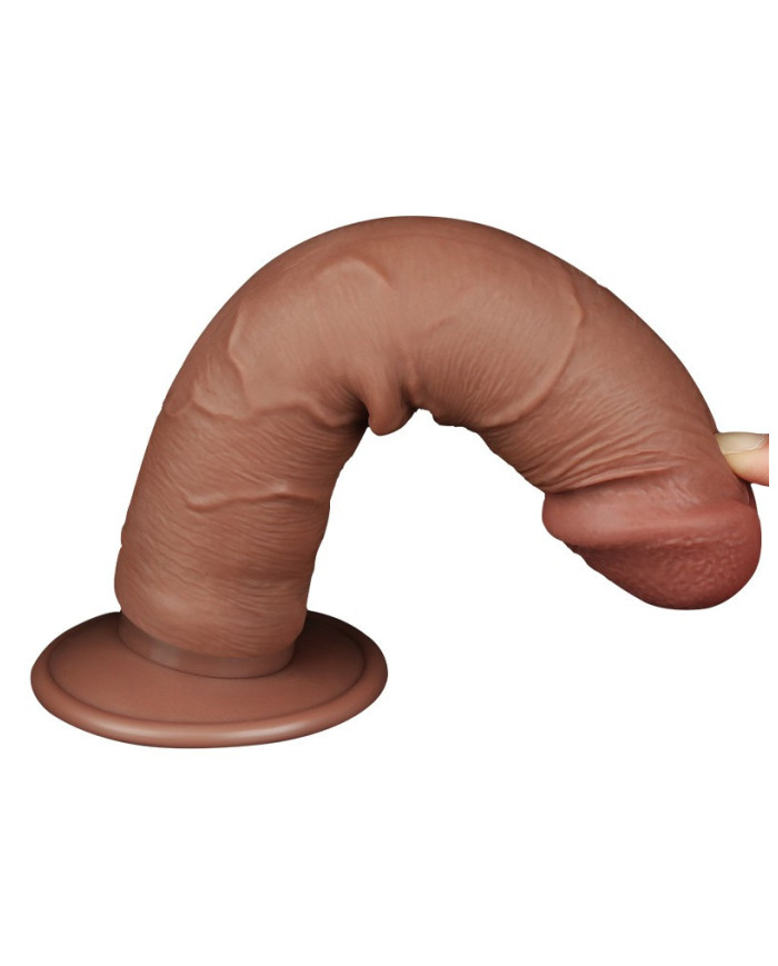 LoveToy - Sliding Skin Dildo 20 cm (  3.8 cm)  - Brown