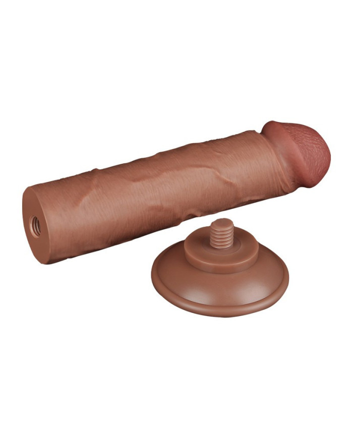 LoveToy - Sliding Skin Dildo 20 cm (  3.8 cm)  - Brown