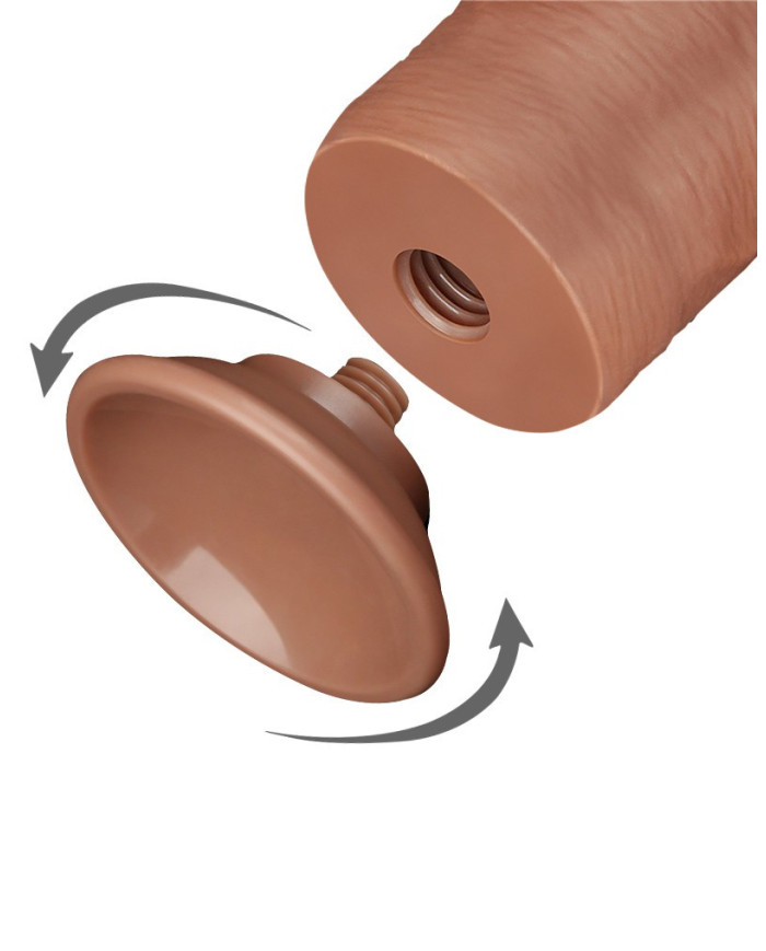 LoveToy - Sliding Skin Dildo 20 cm (  3.8 cm)  - Brown