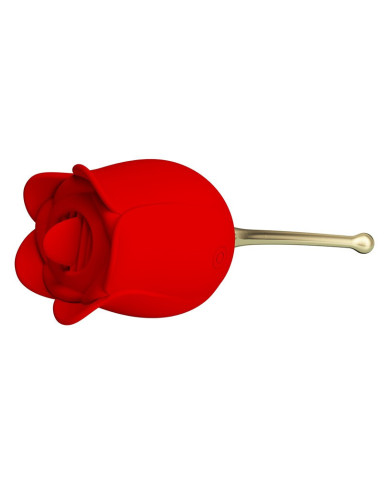 Pretty Love - Rose Lover - Clitoral Vibrator with Licking Stimulator - Gold   Red Pretty Love - Rose Lover - Clitoral Vibrator with Licking Stimulator - Gold   Red
