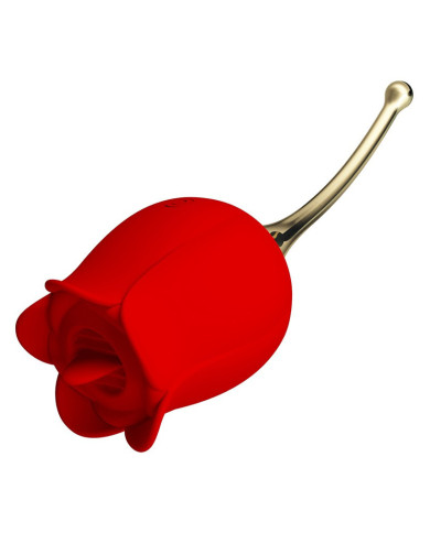 Pretty Love - Rose Lover - Clitoral Vibrator with Licking Stimulator - Gold   Red Pretty Love - Rose Lover - Clitoral Vibrator with Licking Stimulator - Gold   Red