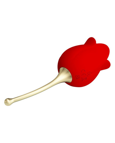 Pretty Love - Rose Lover - Clitoral Vibrator with Licking Stimulator - Gold   Red Pretty Love - Rose Lover - Clitoral Vibrator with Licking Stimulator - Gold   Red