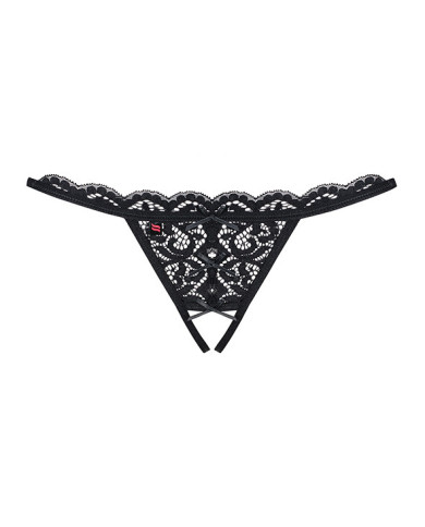 Obsessive - Crotchless Thong Black S M