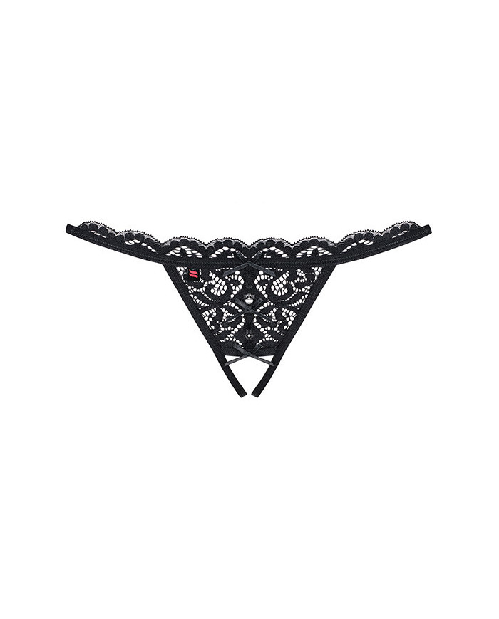 Obsessive - Crotchless Thong Black S M