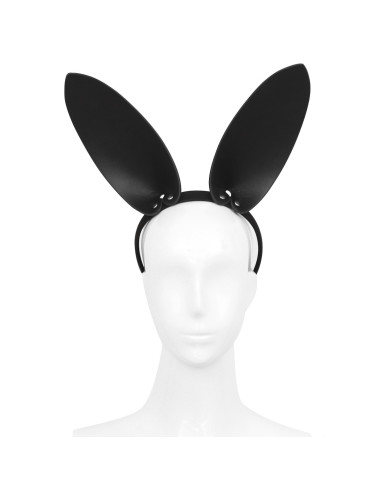 Black Leather Bunny Ears Headband