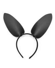 Black Leather Bunny Ears Headband