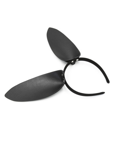 Black Leather Bunny Ears Headband