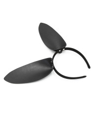 Black Leather Bunny Ears Headband