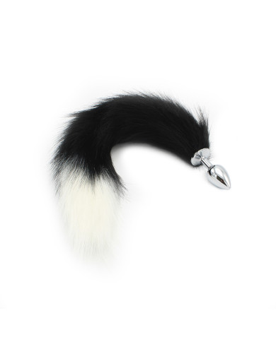 Steel Buttplug S Fox Tail Black
