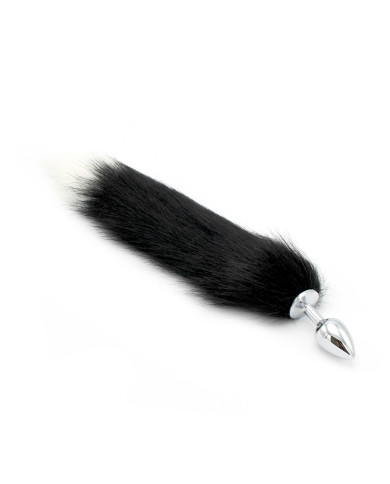 Steel Buttplug S Fox Tail Black