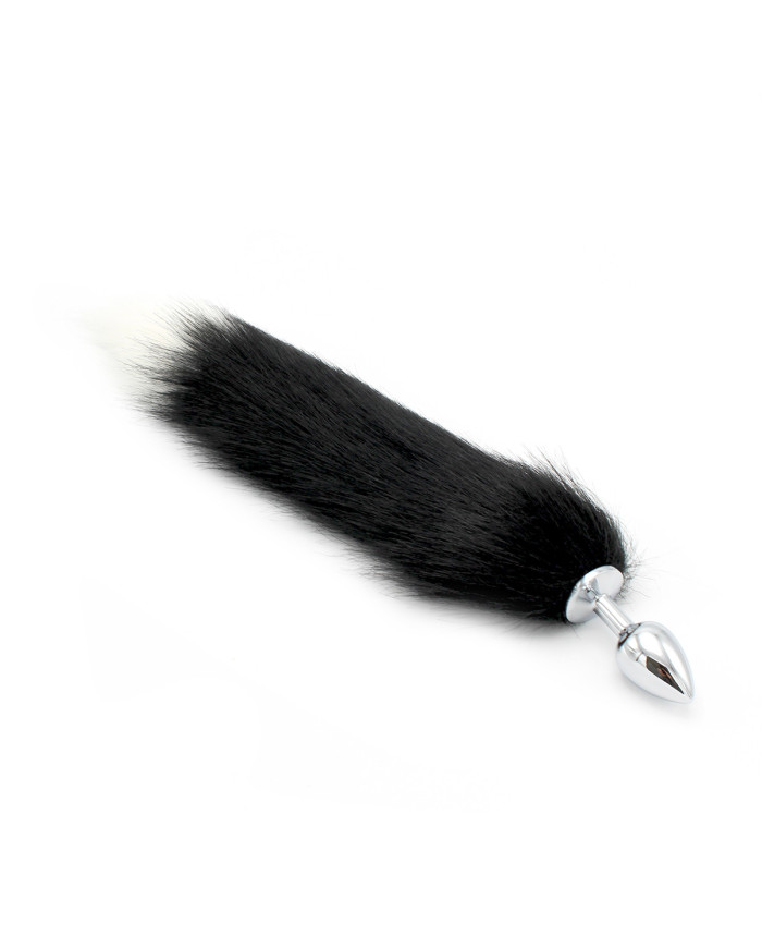 Steel Buttplug S Fox Tail Black