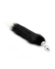 Steel Buttplug S Fox Tail Black