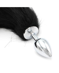 Steel Buttplug S Fox Tail Black