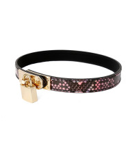 Collar Bracelet One-size Narrow Gold Pink Reptile