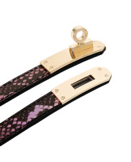 Collar Bracelet One-size Narrow Gold Pink Reptile