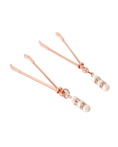 Rose Nipple Clamps Pinchers with Rhinestones Rose Nipple Clamps Pinchers with Rhinestones