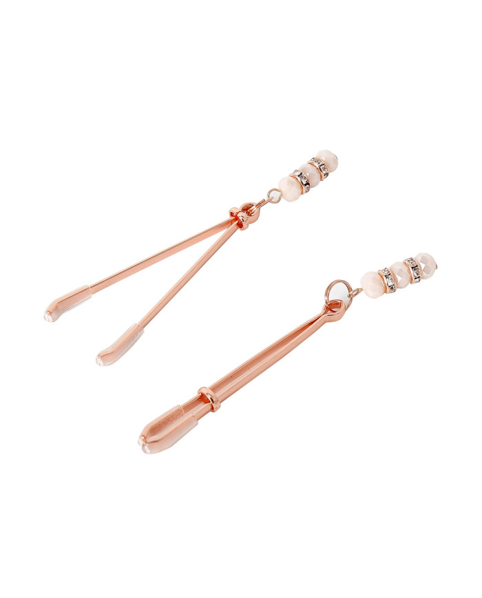 Rose Nipple Clamps Pinchers with Rhinestones Rose Nipple Clamps Pinchers with Rhinestones