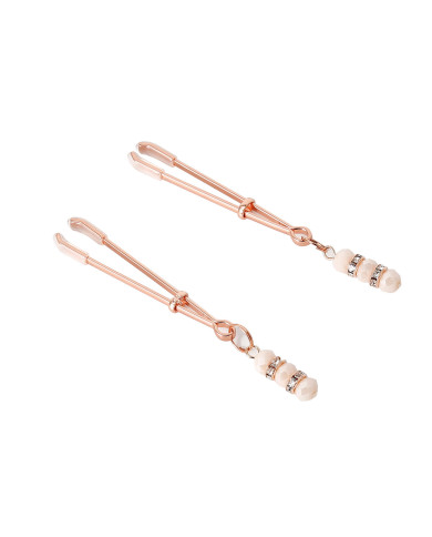 Rose Nipple Clamps Pinchers with Rhinestones Rose Nipple Clamps Pinchers with Rhinestones