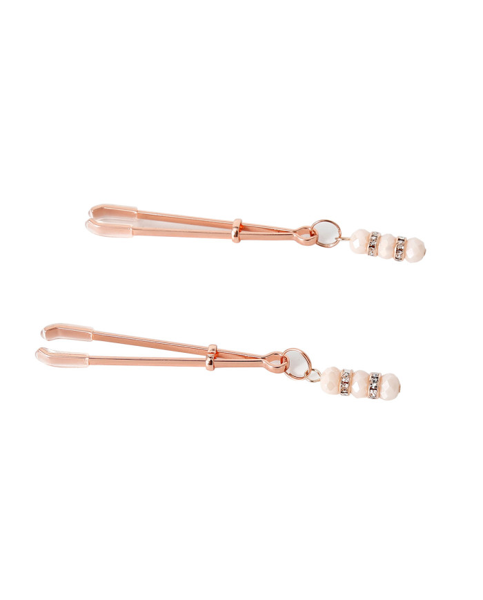 Rose Nipple Clamps Pinchers with Rhinestones Rose Nipple Clamps Pinchers with Rhinestones