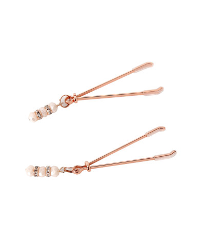 Rose Nipple Clamps Pinchers with Rhinestones Rose Nipple Clamps Pinchers with Rhinestones