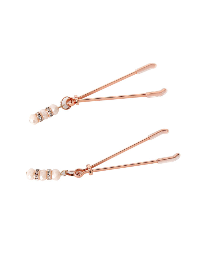Rose Nipple Clamps Pinchers with Rhinestones Rose Nipple Clamps Pinchers with Rhinestones