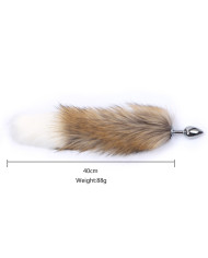 Fox Tail Plug Brown   White - Short