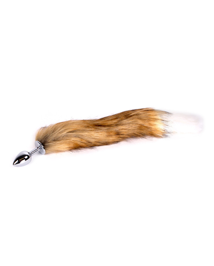 Fox Tail Plug Brown   White - Short