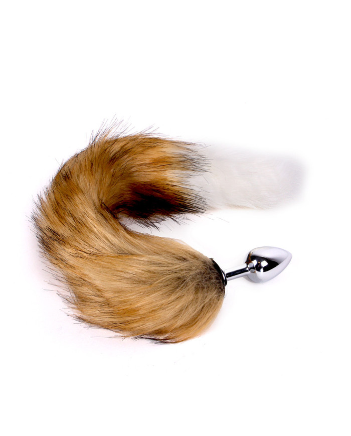 Fox Tail Plug Brown   White - Short
