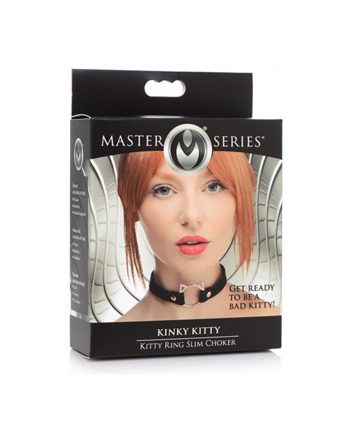 Kinky Kitty Ring Slim Choker - PU Leather - Black Kinky Kitty Ring Slim Choker - PU Leather - Black
