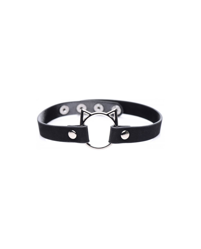 Kinky Kitty Ring Slim Choker - PU Leather - Black Kinky Kitty Ring Slim Choker - PU Leather - Black
