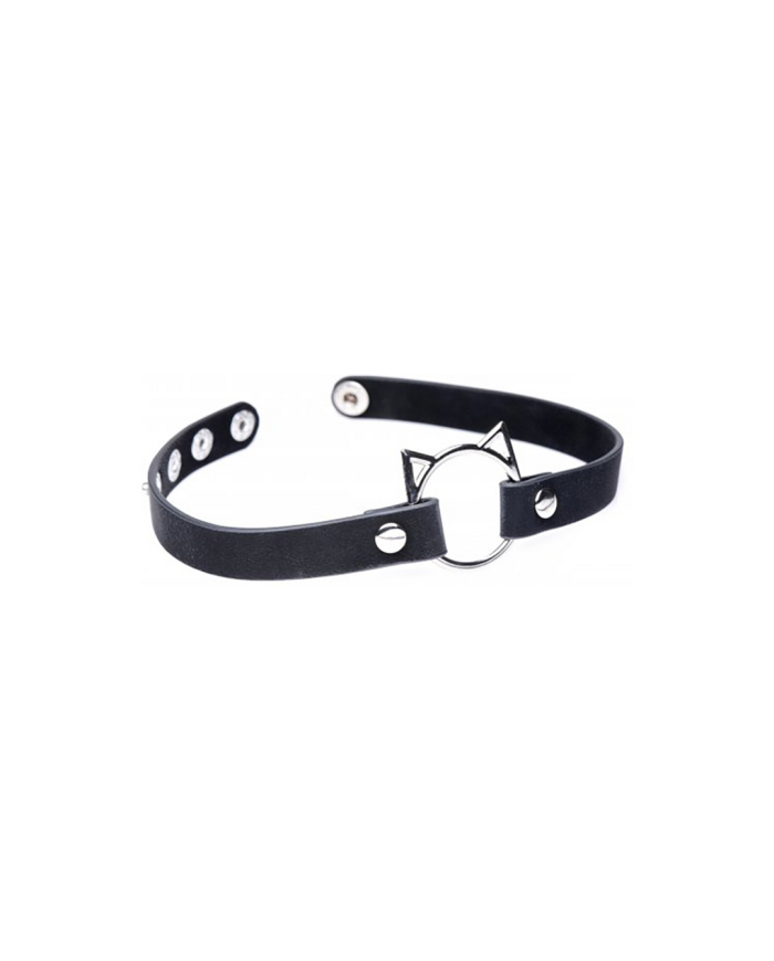 Kinky Kitty Ring Slim Choker - PU Leather - Black Kinky Kitty Ring Slim Choker - PU Leather - Black